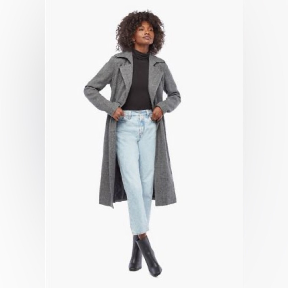 JustFab Faux Wool Trench Coat